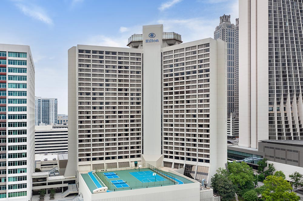 Hilton Atlanta Exterior Drone Shot